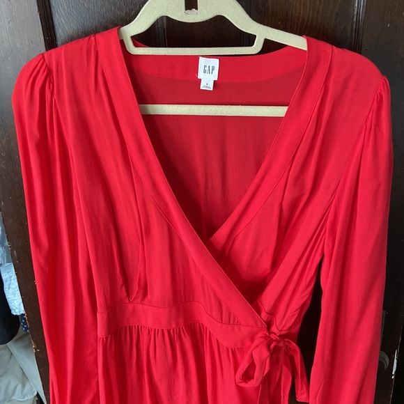 Red Wrap Blouse - Picture 2 of 6